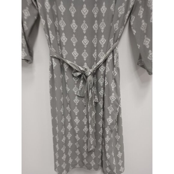 De Collection Womens Shifting Sand Dress Large Gray Garden Crest Midi Cottage - Picture 3 of 11